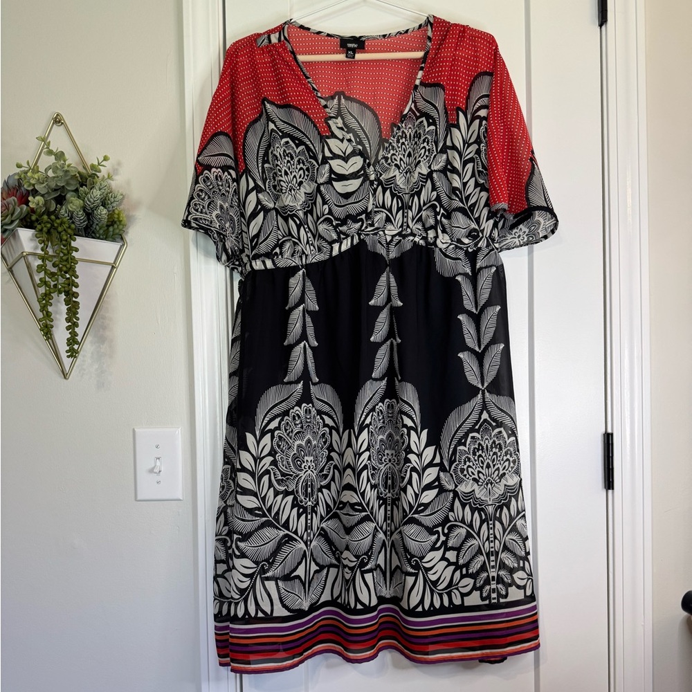 Mossimo Red/Gray/Blue Dress